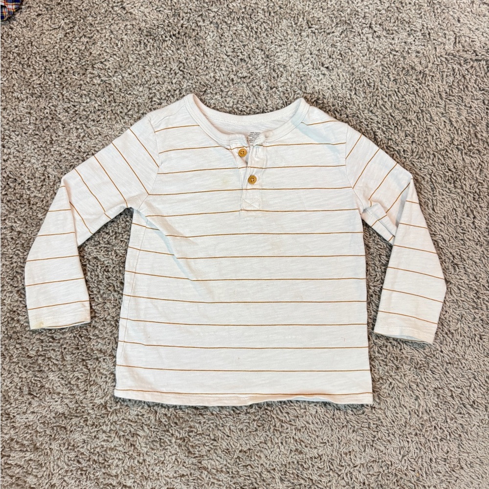 Little Co Toddler Striped Long Sleeve Kids Shirt size 2T